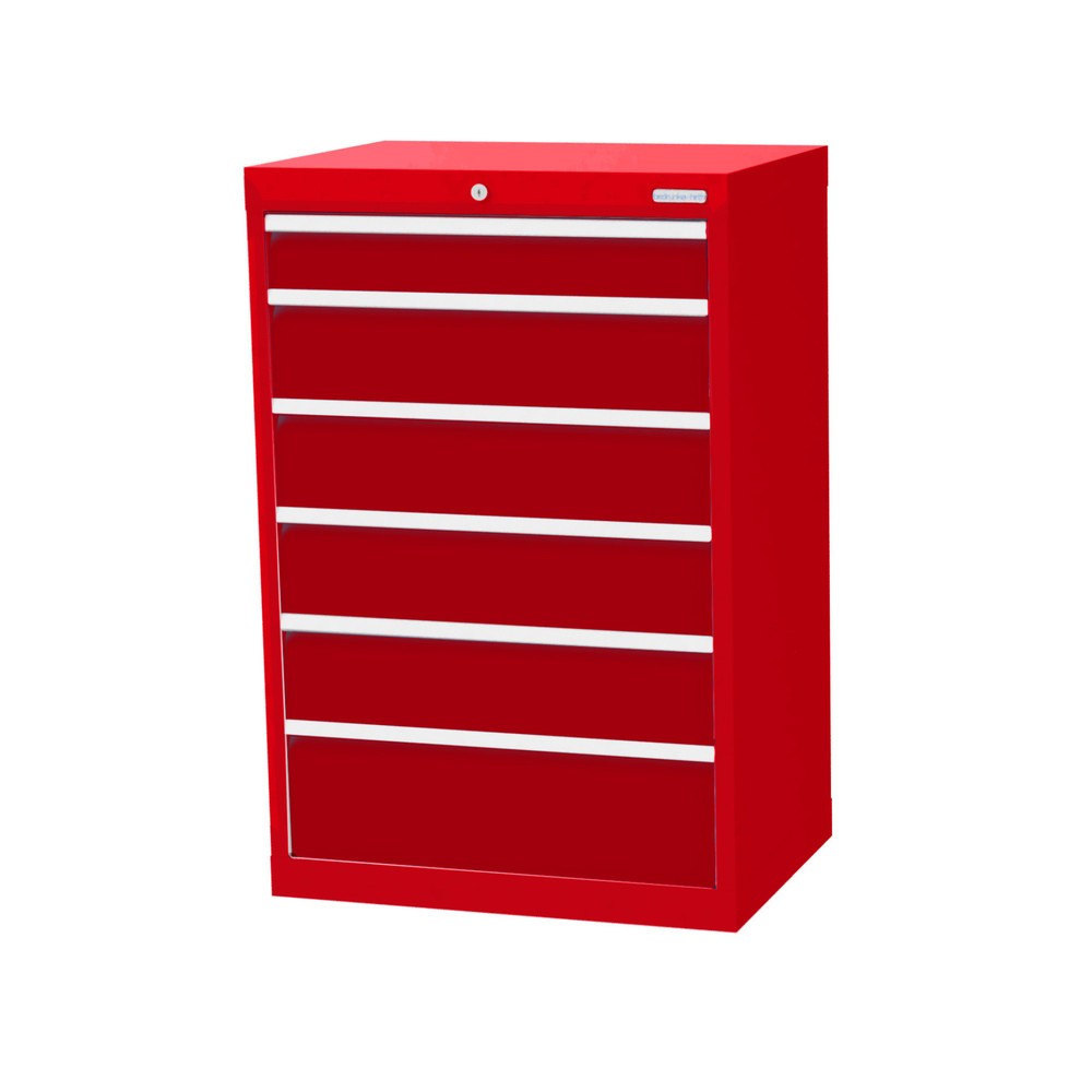 Product afbeelding: Ladekast Profi, laden 1x100 + 4x150 + 1x200 mm, breedte 680 mm, verkeersrood, robijnrood