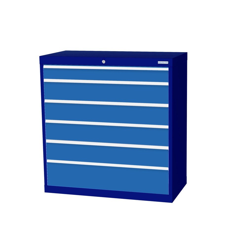 Product afbeelding: Ladekast Profi, laden 1x100 + 4x150 + 1x200 mm, breedte 980 mm, gentiaanblauw, lichtblauw