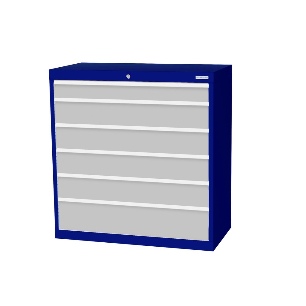 Product afbeelding: Ladekast Profi, laden 1x100 + 4x150 + 1x200 mm, breedte 980 mm, gentiaanblauw, lichtgrijs