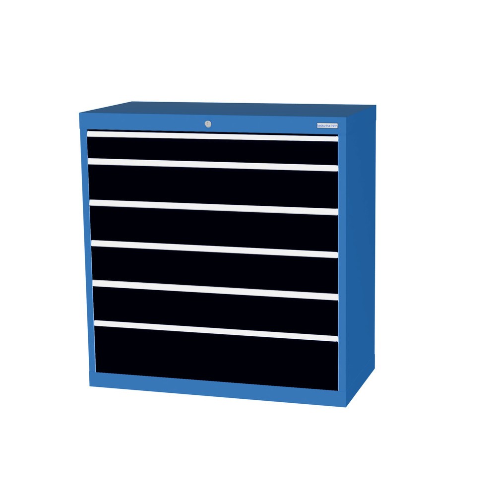 Product afbeelding: Ladekast Profi, laden 1x100 + 4x150 + 1x200 mm, breedte 980 mm, lichtblauw, antracietgrijs