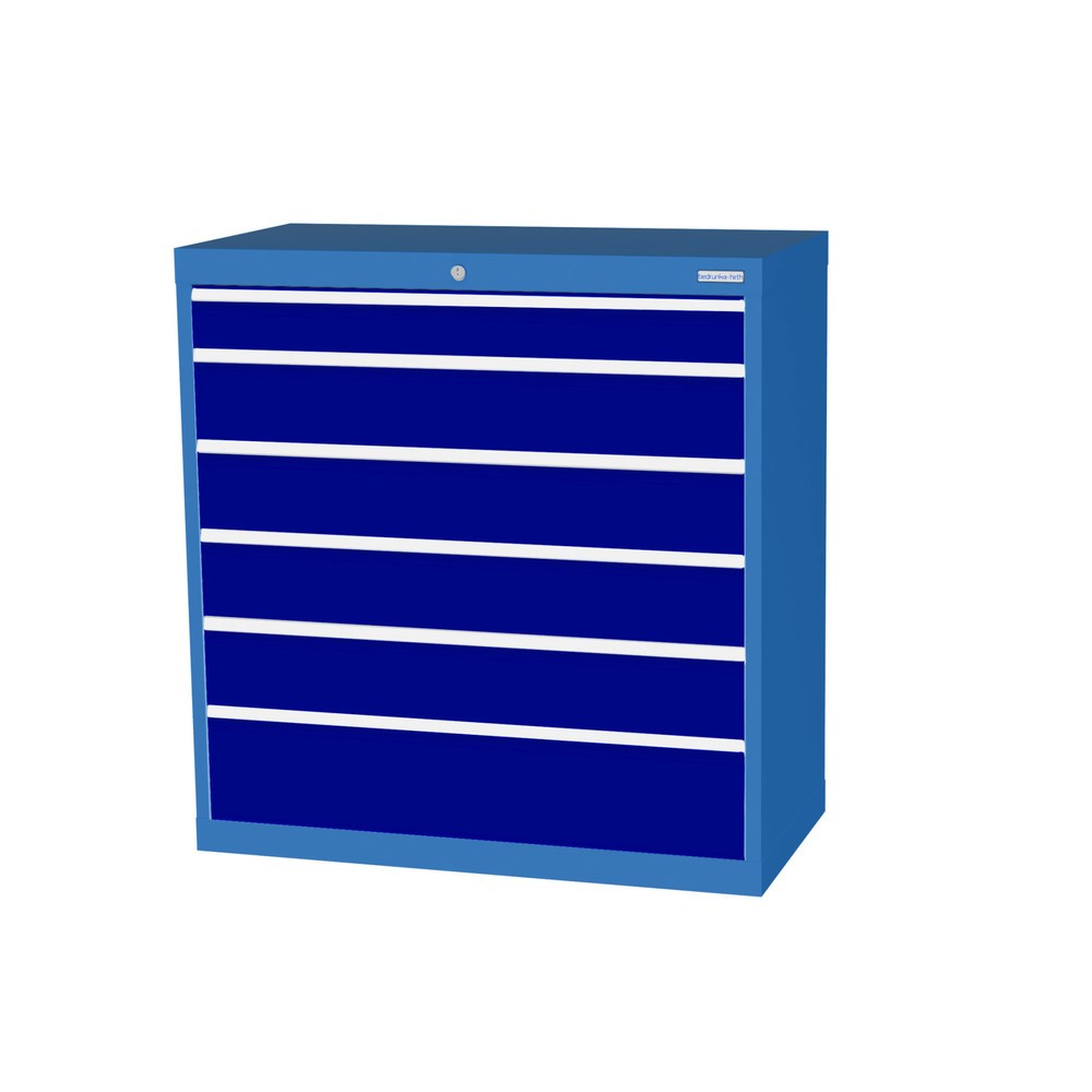 Product afbeelding: Ladekast Profi, laden 1x100 + 4x150 + 1x200 mm, breedte 980 mm, lichtblauw, gentiaanblauw