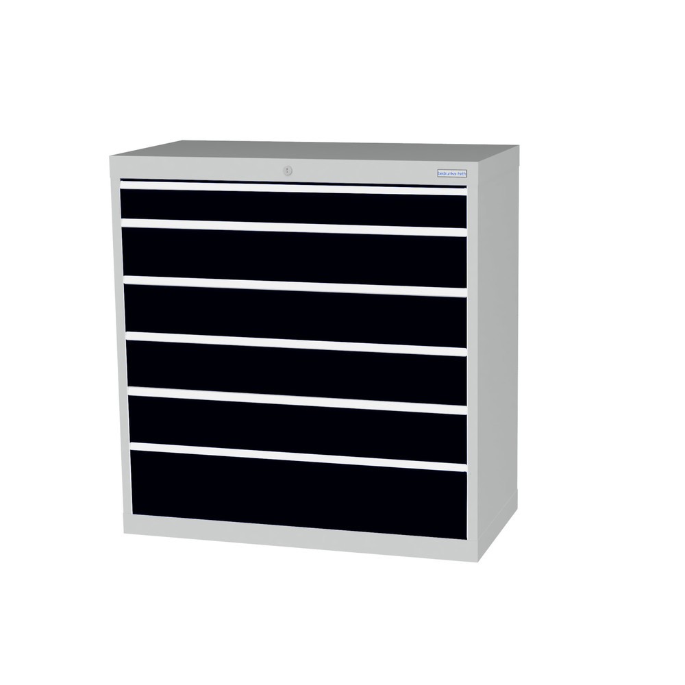 Product afbeelding: Ladekast Profi, laden 1x100 + 4x150 + 1x200 mm, breedte 980 mm, lichtgrijs, antracietgrijs