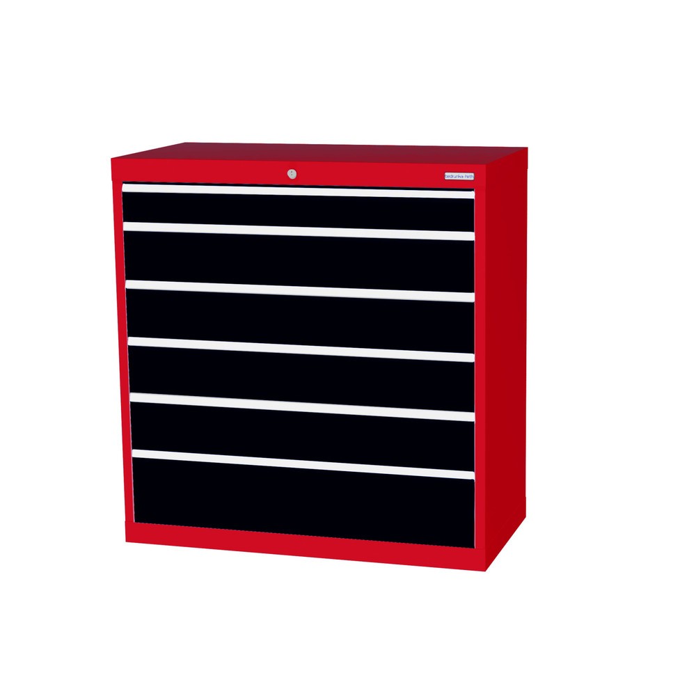 Product afbeelding: Ladekast Profi, laden 1x100 + 4x150 + 1x200 mm, breedte 980 mm, verkeersrood, antracietgrijs