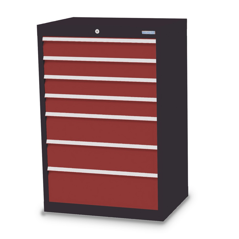 Product afbeelding: Ladekast Profi, laden 4x100 + 2x150 + 1x200 mm, breedte 680 mm, antracietgrijs, robijnrood