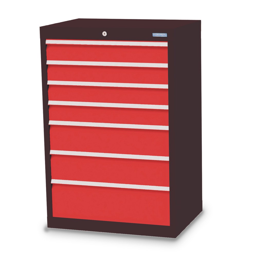 Product afbeelding: Ladekast Profi, laden 4x100 + 2x150 + 1x200 mm, breedte 680 mm, antracietgrijs, verkeersrood