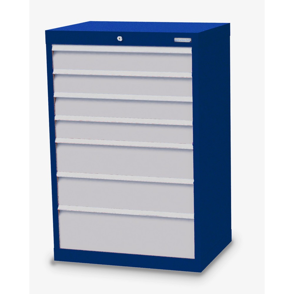 Product afbeelding: Ladekast Profi, laden 4x100 + 2x150 + 1x200 mm, breedte 680 mm, gentiaanblauw, lichtgrijs