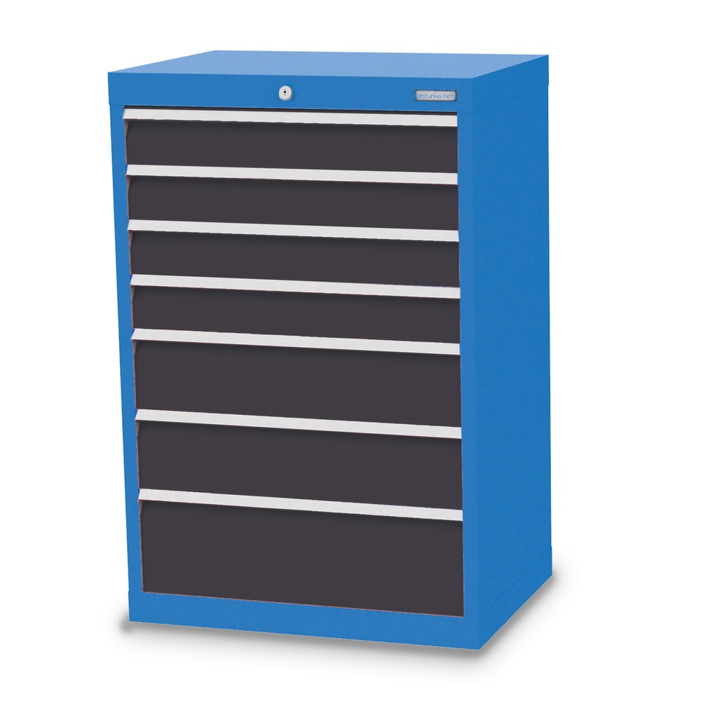 Product afbeelding: Ladekast Profi, laden 4x100 + 2x150 + 1x200 mm, breedte 680 mm, lichtblauw, antracietgrijs