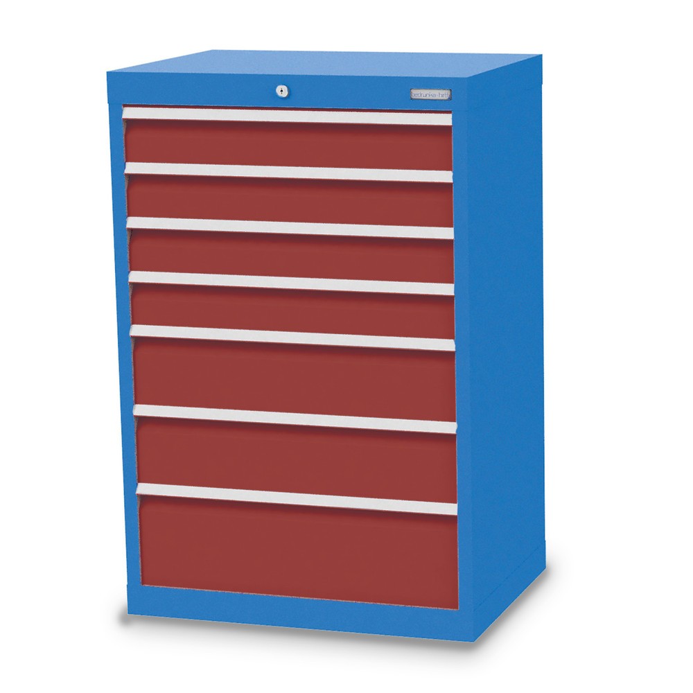Product afbeelding: Ladekast Profi, laden 4x100 + 2x150 + 1x200 mm, breedte 680 mm, lichtblauw, robijnrood