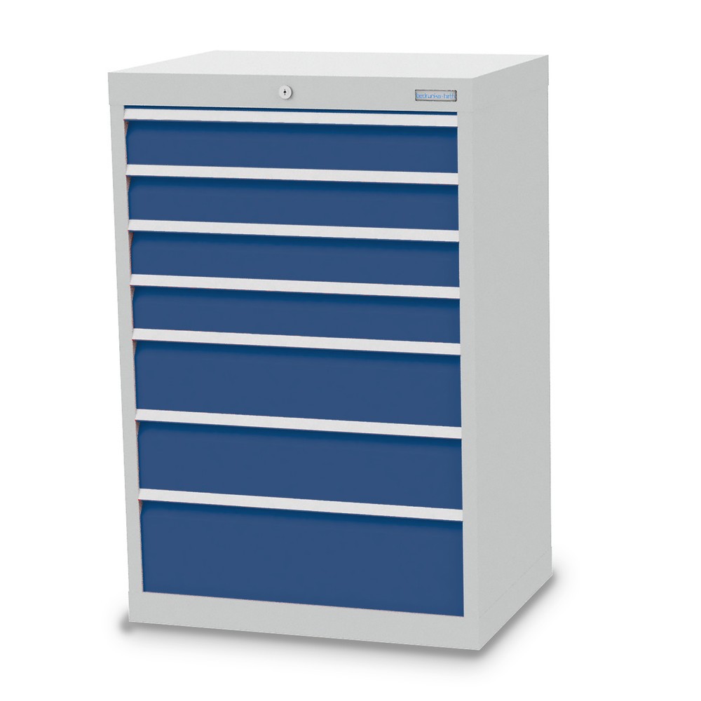 Product afbeelding: Ladekast Profi, laden 4x100 + 2x150 + 1x200 mm, breedte 680 mm, lichtgrijs, gentiaanblauw
