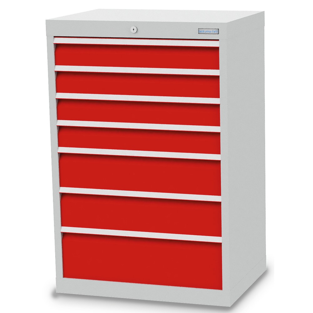 Product afbeelding: Ladekast Profi, laden 4x100 + 2x150 + 1x200 mm, breedte 680 mm, lichtgrijs, verkeersrood