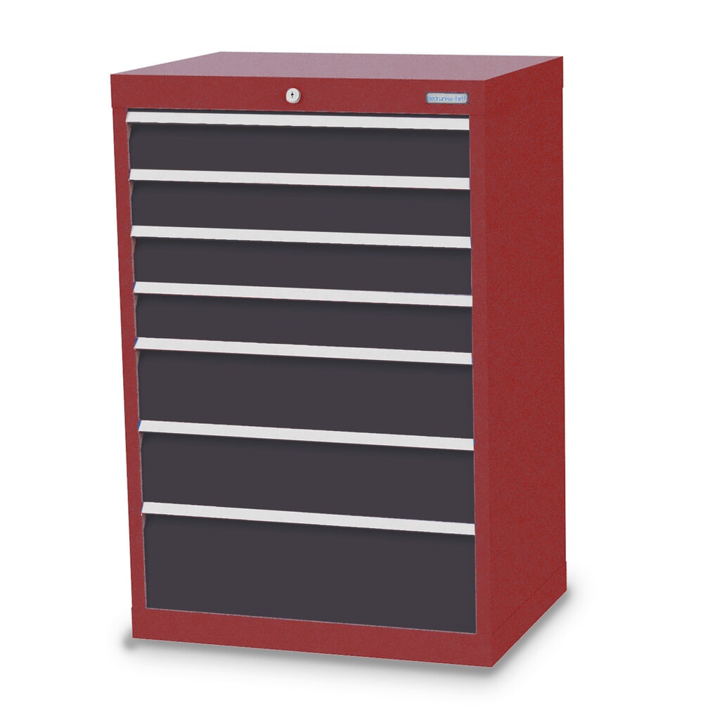 Product afbeelding: Ladekast Profi, laden 4x100 + 2x150 + 1x200 mm, breedte 680 mm, robijnrood, antracietgrijs