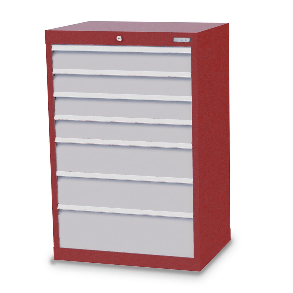 Ladekast Profi, laden 4x100 + 2x150 + 1x200 mm, breedte 680 mm, robijnrood, lichtgrijs Product afbeelding: Ladekast Profi, laden 4x100 + 2x150 + 1x200 mm, breedte 680 mm, robijnrood, lichtgrijs