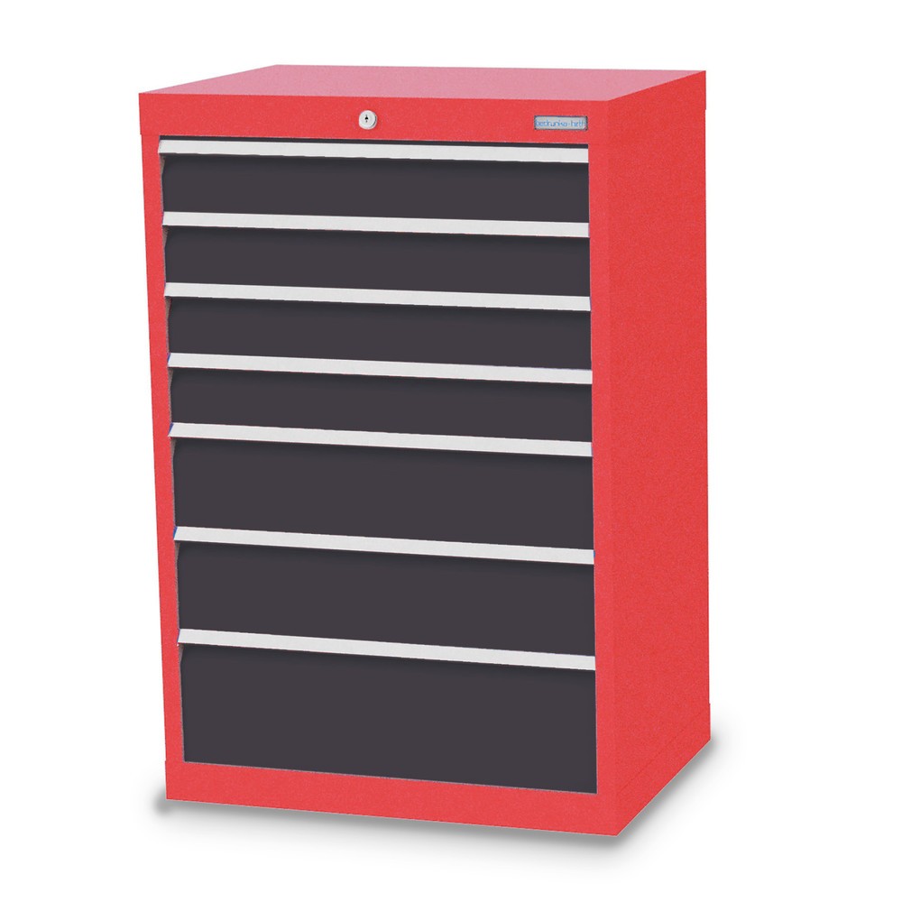 Product afbeelding: Ladekast Profi, laden 4x100 + 2x150 + 1x200 mm, breedte 680 mm, verkeersrood, antracietgrijs