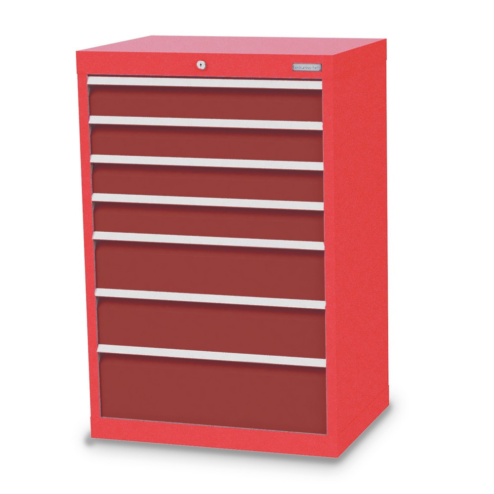 Product afbeelding: Ladekast Profi, laden 4x100 + 2x150 + 1x200 mm, breedte 680 mm, verkeersrood, robijnrood