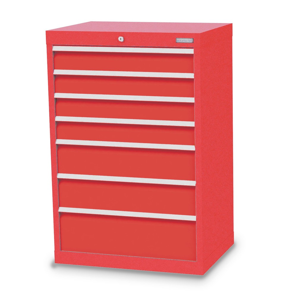 Product afbeelding: Ladekast Profi, laden 4x100 + 2x150 + 1x200 mm, breedte 680 mm, verkeersrood, verkeersrood