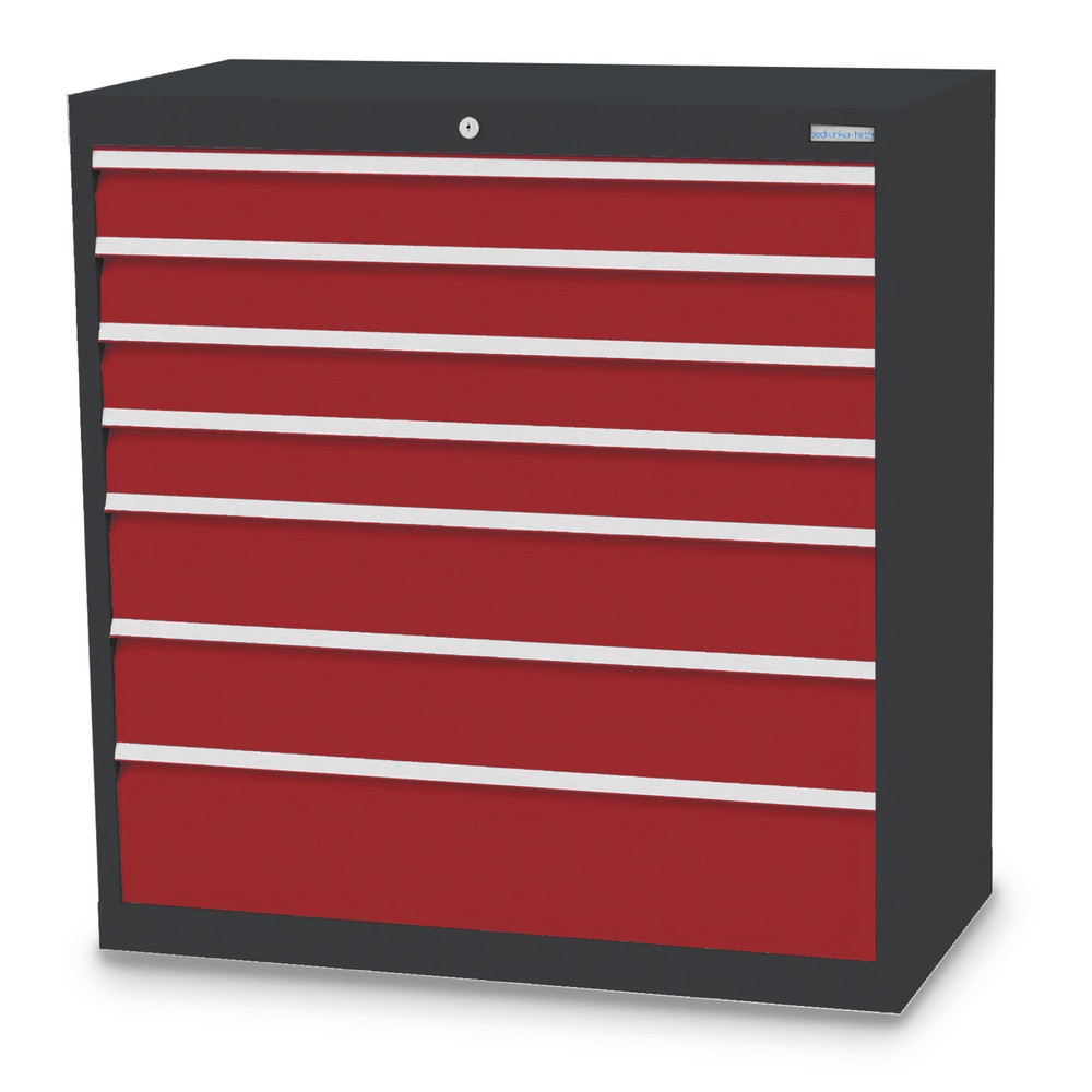 Product afbeelding: Ladekast Profi, laden 4x100 + 2x150 + 1x200 mm, breedte 980 mm, antracietgrijs, robijnrood