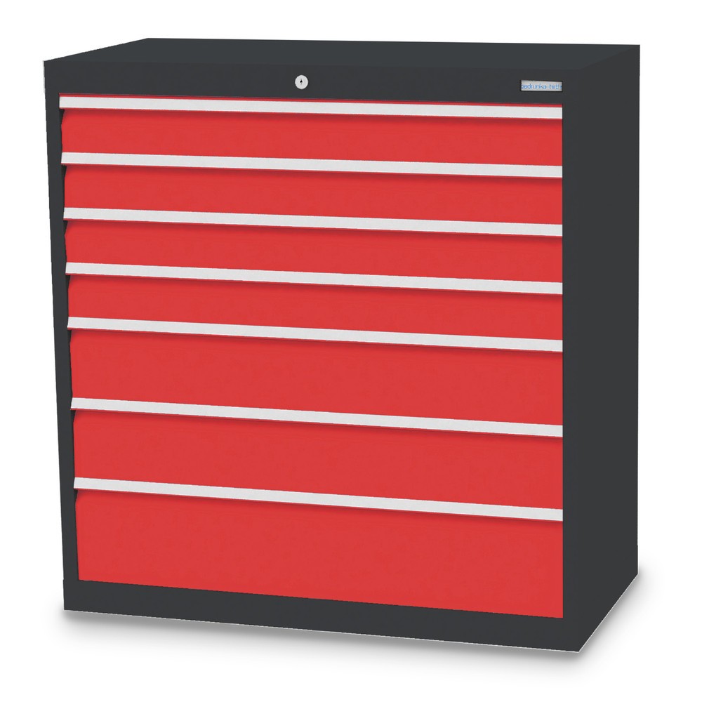 Product afbeelding: Ladekast Profi, laden 4x100 + 2x150 + 1x200 mm, breedte 980 mm, antracietgrijs, verkeersrood