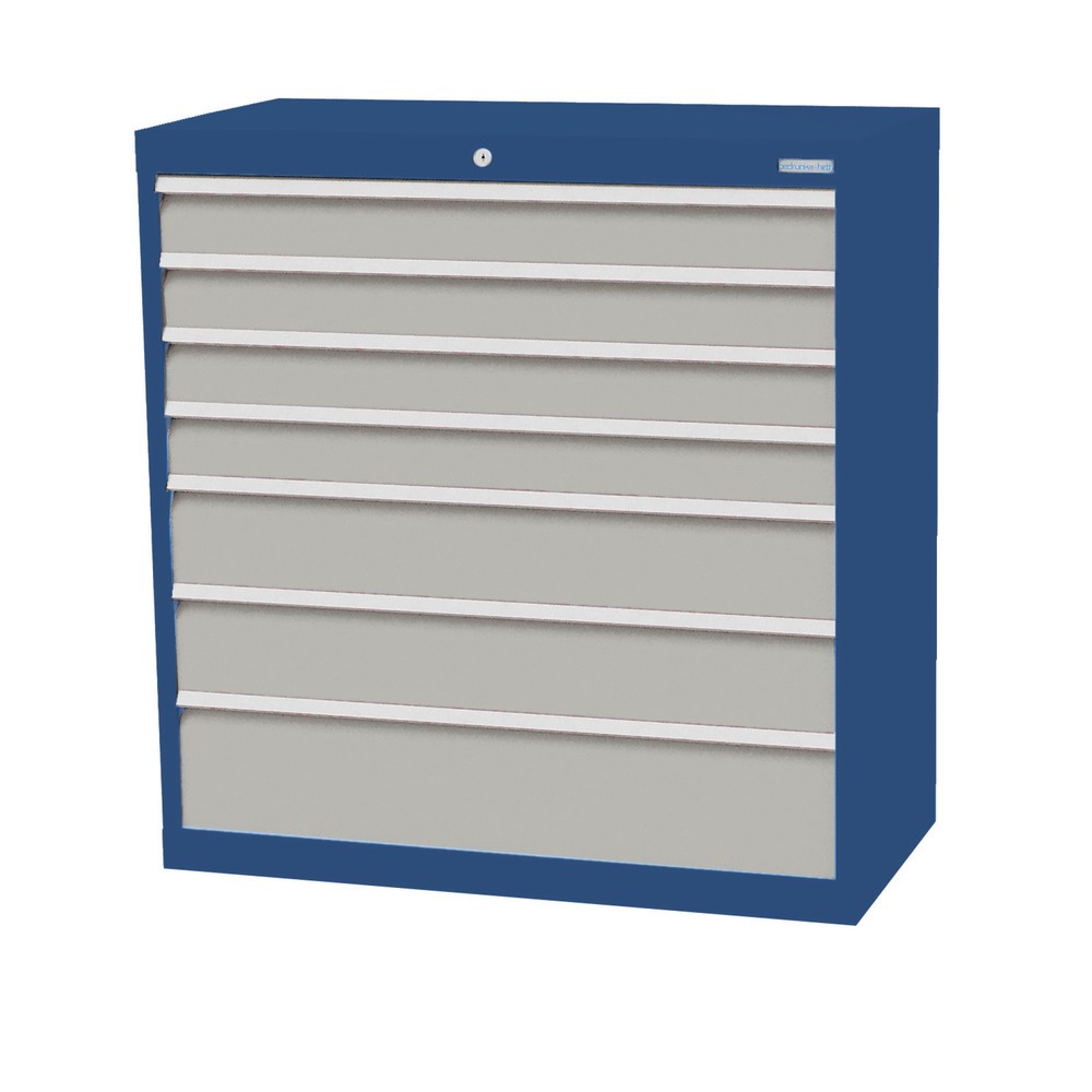 Product afbeelding: Ladekast Profi, laden 4x100 + 2x150 + 1x200 mm, breedte 980 mm, gentiaanblauw, lichtgrijs