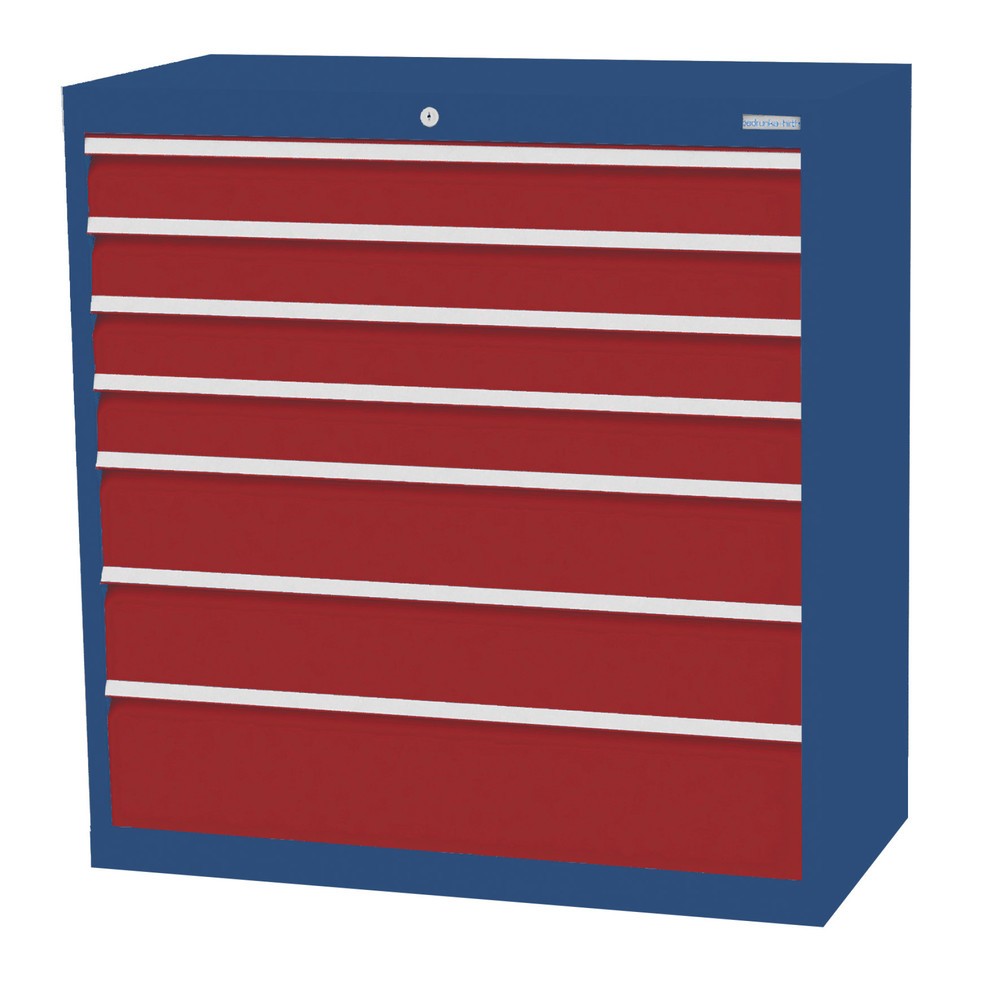 Product afbeelding: Ladekast Profi, laden 4x100 + 2x150 + 1x200 mm, breedte 980 mm, gentiaanblauw, robijnrood