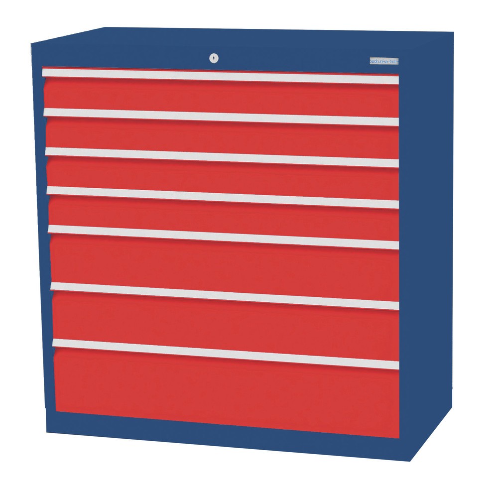 Product afbeelding: Ladekast Profi, laden 4x100 + 2x150 + 1x200 mm, breedte 980 mm, gentiaanblauw, verkeersrood