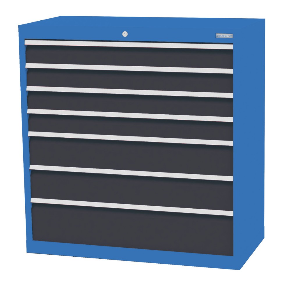 Product afbeelding: Ladekast Profi, laden 4x100 + 2x150 + 1x200 mm, breedte 980 mm, lichtblauw, antracietgrijs