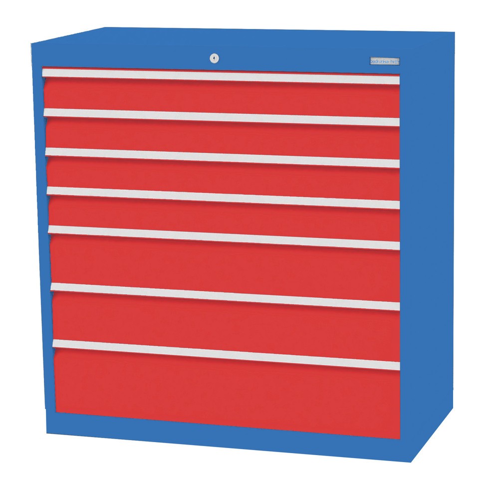 Product afbeelding: Ladekast Profi, laden 4x100 + 2x150 + 1x200 mm, breedte 980 mm, lichtblauw, verkeersrood