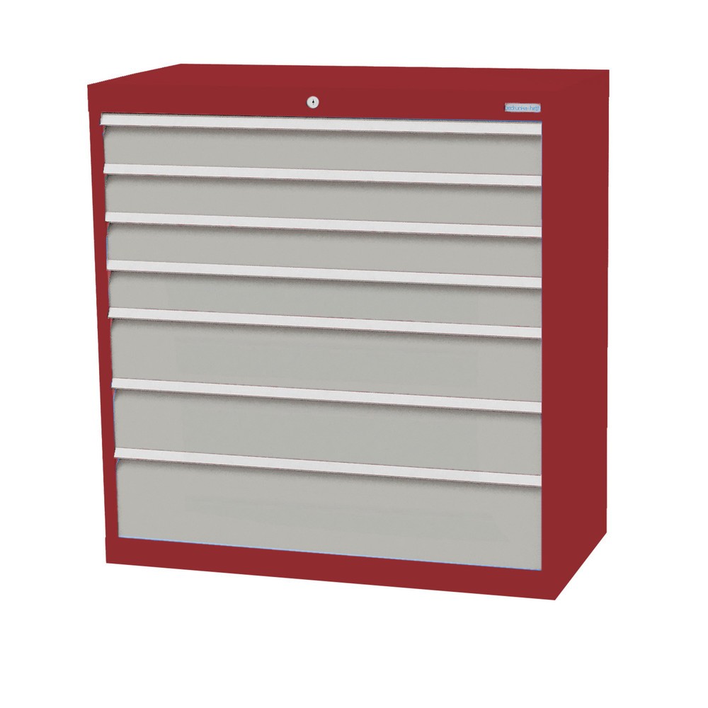 Product afbeelding: Ladekast Profi, laden 4x100 + 2x150 + 1x200 mm, breedte 980 mm, robijnrood, lichtgrijs