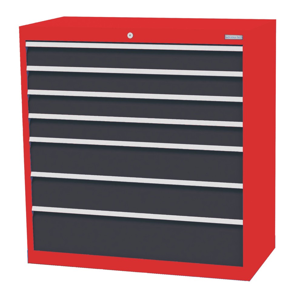 Product afbeelding: Ladekast Profi, laden 4x100 + 2x150 + 1x200 mm, breedte 980 mm, verkeersrood, antracietgrijs