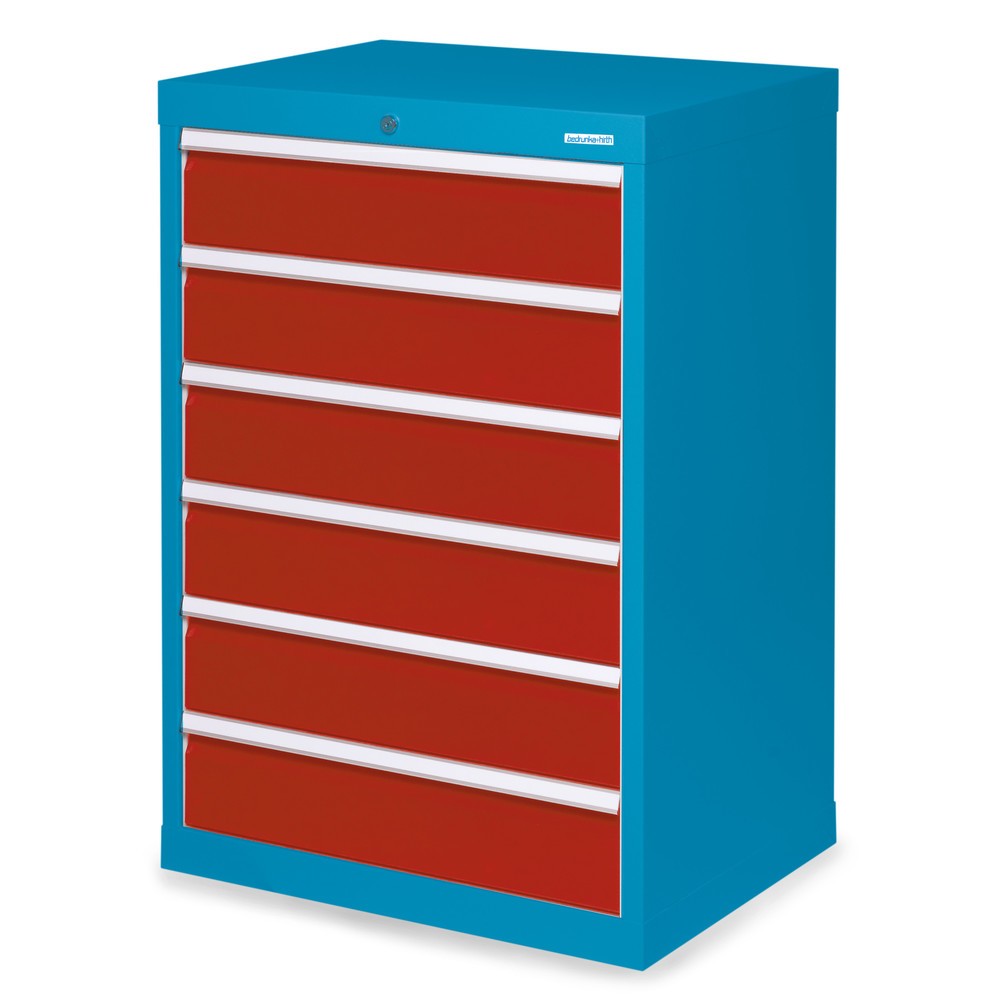 Product afbeelding: Ladekast Profi, laden 6x 150 mm, breedte 680 mm, lichtblauw, robijnrood