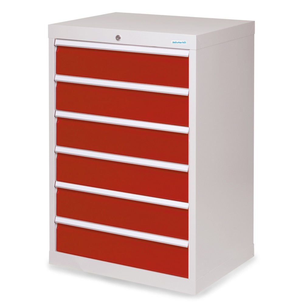 Product afbeelding: Ladekast Profi, laden 6x 150 mm, breedte 680 mm, lichtgrijs, robijnrood