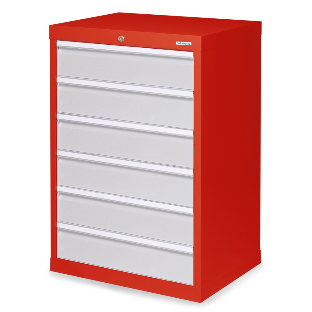 Product afbeelding: Ladekast Profi, laden 6x 150 mm, breedte 680 mm, verkeersrood, lichtgrijs