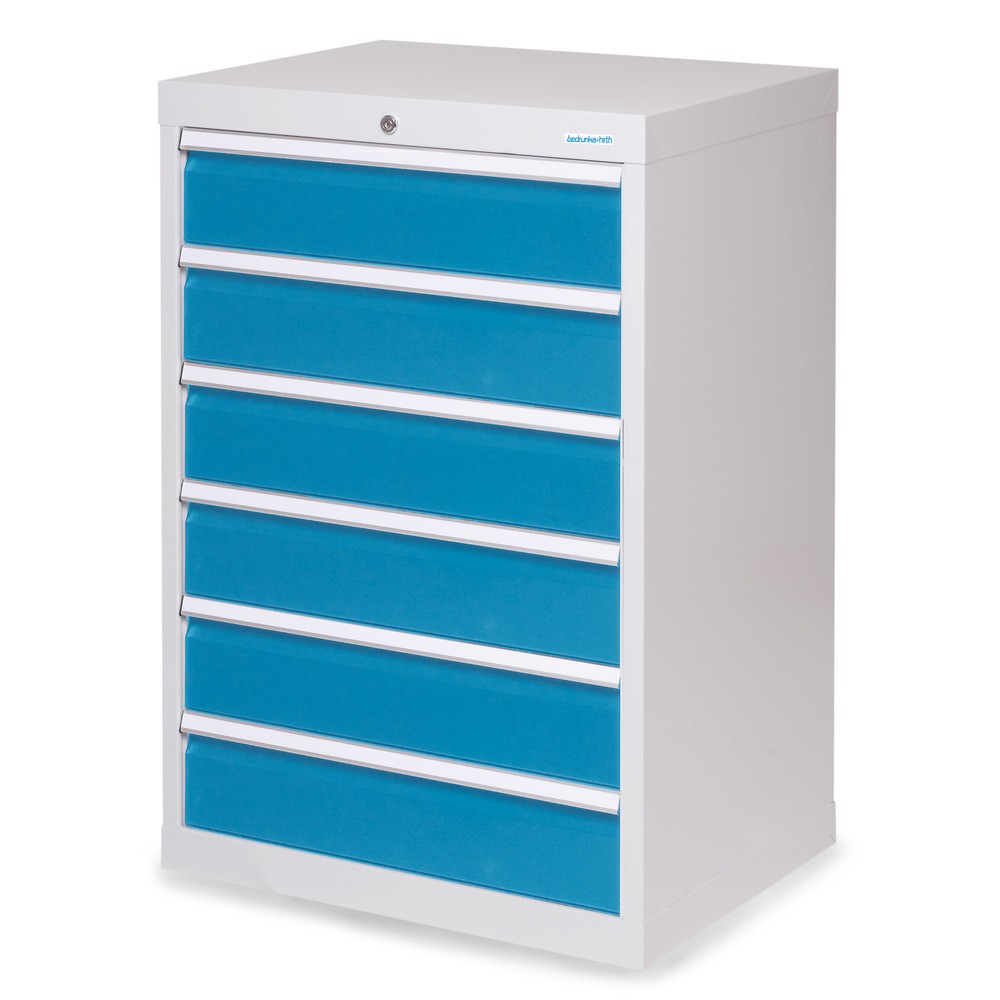Product afbeelding: Ladekast Profi, laden 6x 150 mm, breedte 680 mm, lichtgrijs, lichtblauw