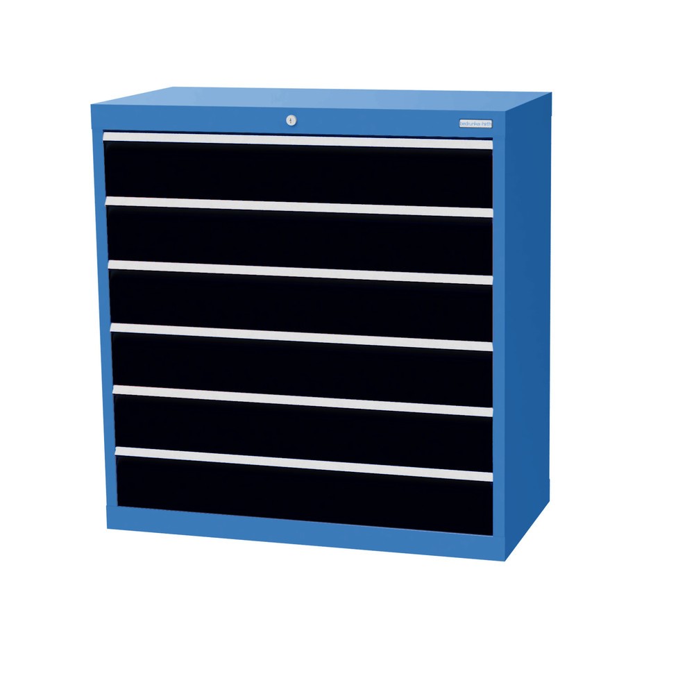 Product afbeelding: Ladekast Profi, laden 6x 150 mm, breedte 980 mm, antracietgrijs, lichtblauw