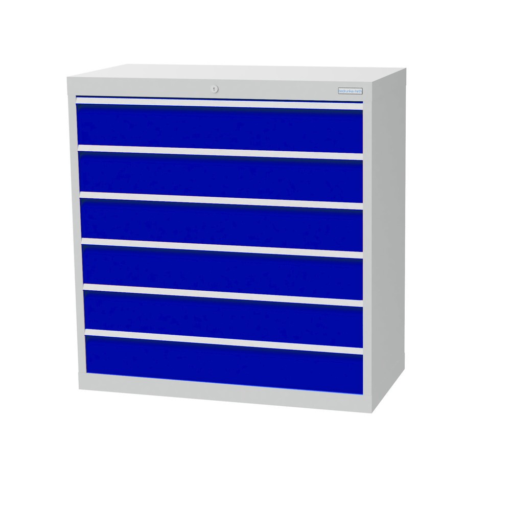 Product afbeelding: Ladekast Profi, laden 6x 150 mm, breedte 980 mm, lichtgrijs, gentiaanblauw