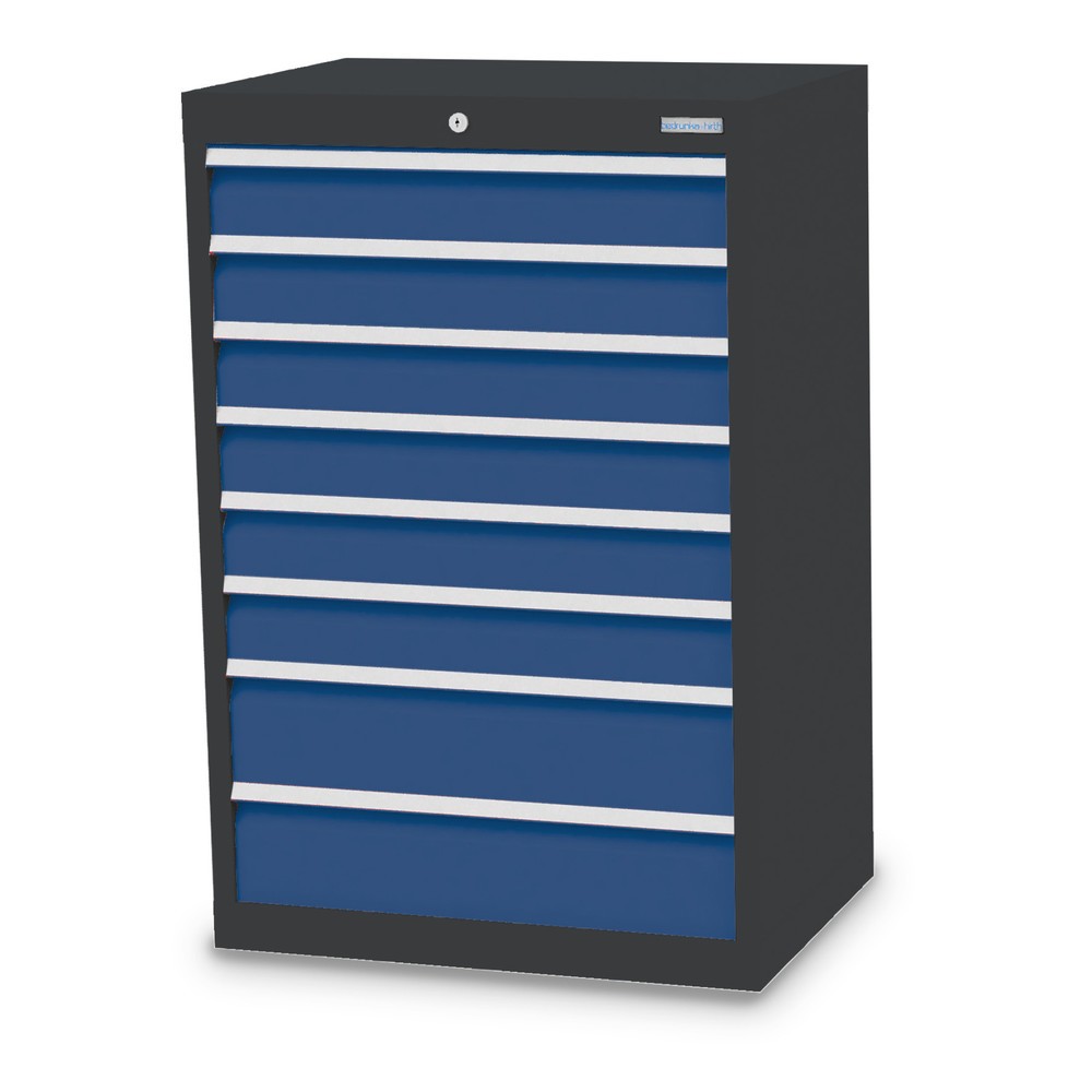 Product afbeelding: Ladekast Profi, laden 6x100 + 2x150 mm, breedte 680 mm, antracietgrijs, gentiaanblauw