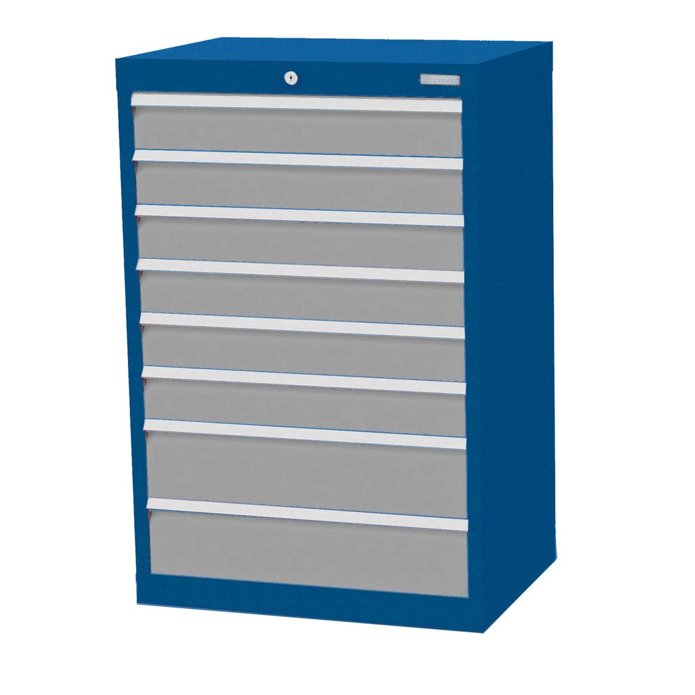 Product afbeelding: Ladekast Profi, laden 6x100 + 2x150 mm, breedte 680 mm, gentiaanblauw, lichtgrijs
