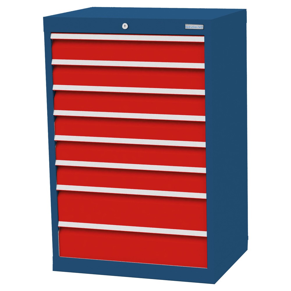 Product afbeelding: Ladekast Profi, laden 6x100 + 2x150 mm, breedte 680 mm, gentiaanblauw, verkeersrood