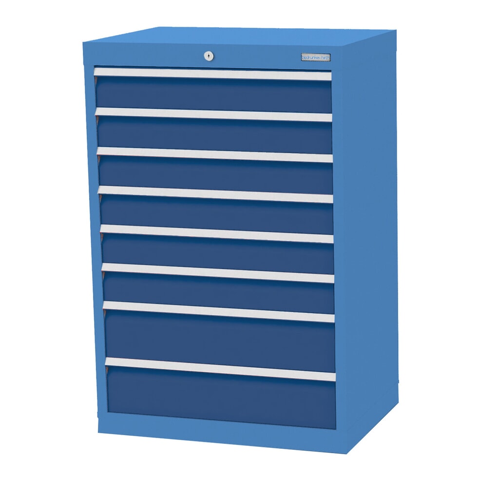 Ladekast Profi, laden 6x100 + 2x150 mm, breedte 680 mm, lichtblauw, gentiaanblauw Product afbeelding: Ladekast Profi, laden 6x100 + 2x150 mm, breedte 680 mm, lichtblauw, gentiaanblauw
