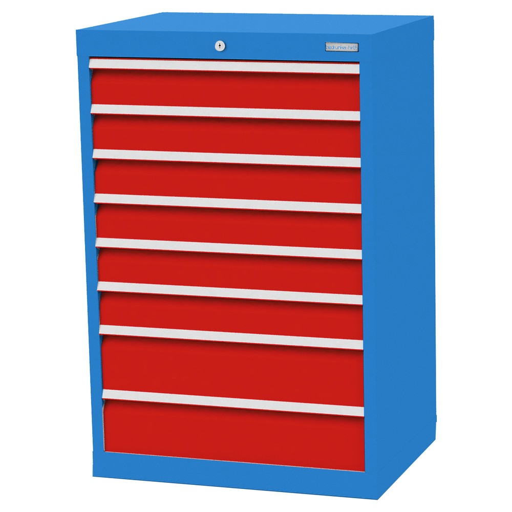 Product afbeelding: Ladekast Profi, laden 6x100 + 2x150 mm, breedte 680 mm, lichtblauw, verkeersrood
