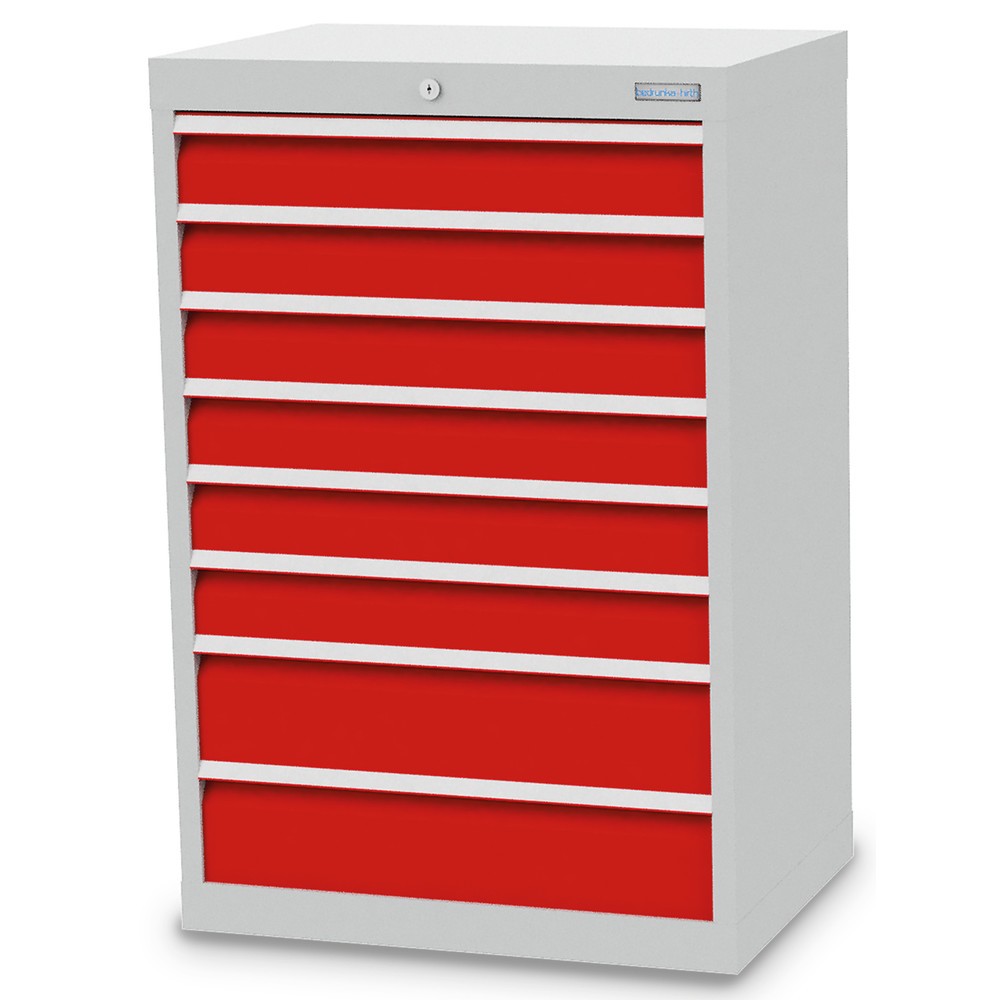 Product afbeelding: Ladekast Profi, laden 6x100 + 2x150 mm, breedte 680 mm, lichtgrijs, verkeersrood