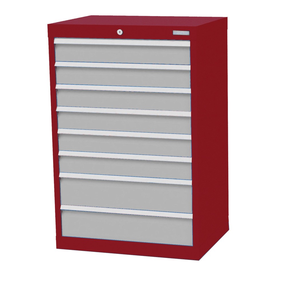 Product afbeelding: Ladekast Profi, laden 6x100 + 2x150 mm, breedte 680 mm, robijnrood, lichtgrijs