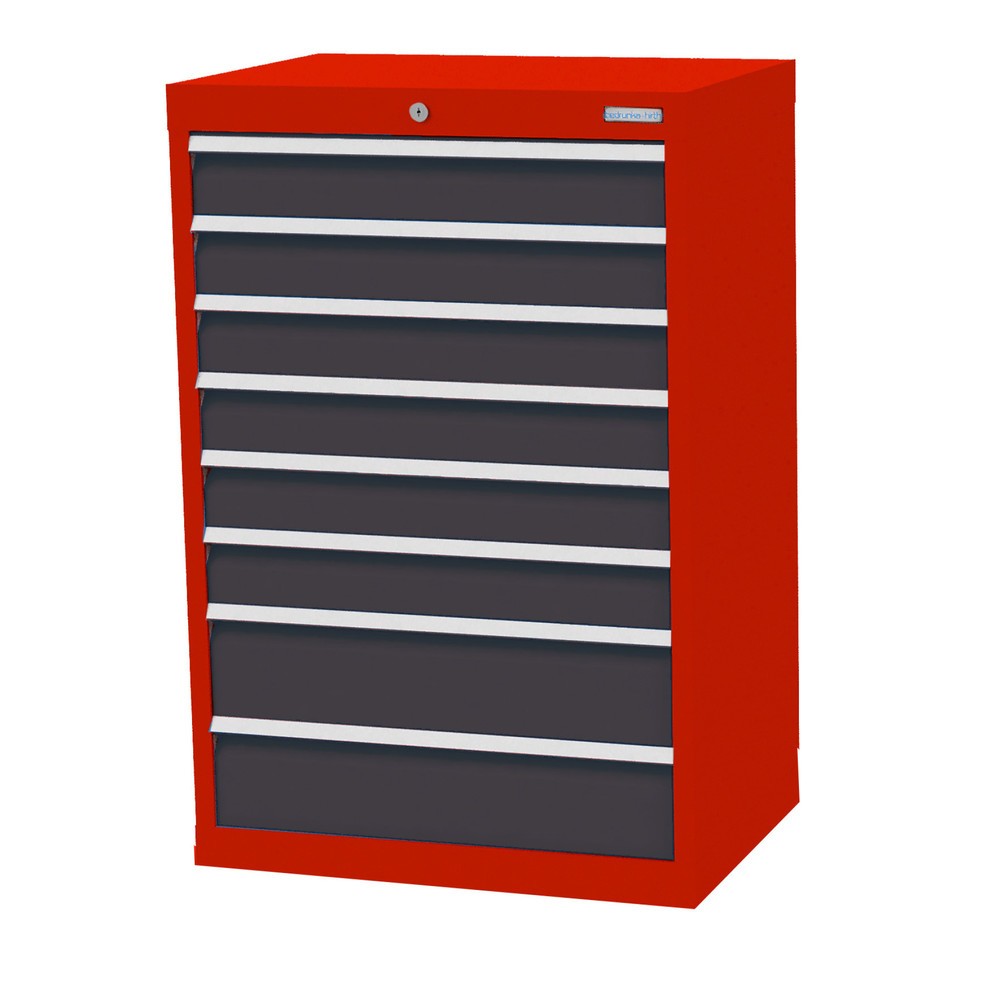 Product afbeelding: Ladekast Profi, laden 6x100 + 2x150 mm, breedte 680 mm, verkeersrood, antracietgrijs