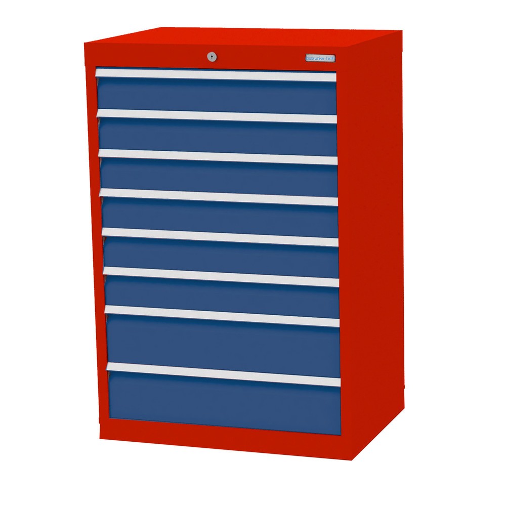 Product afbeelding: Ladekast Profi, laden 6x100 + 2x150 mm, breedte 680 mm, verkeersrood, gentiaanblauw