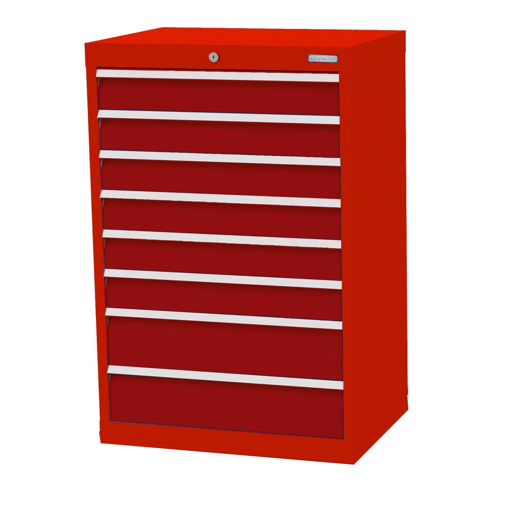 Product afbeelding: Ladekast Profi, laden 6x100 + 2x150 mm, breedte 680 mm, verkeersrood, robijnrood