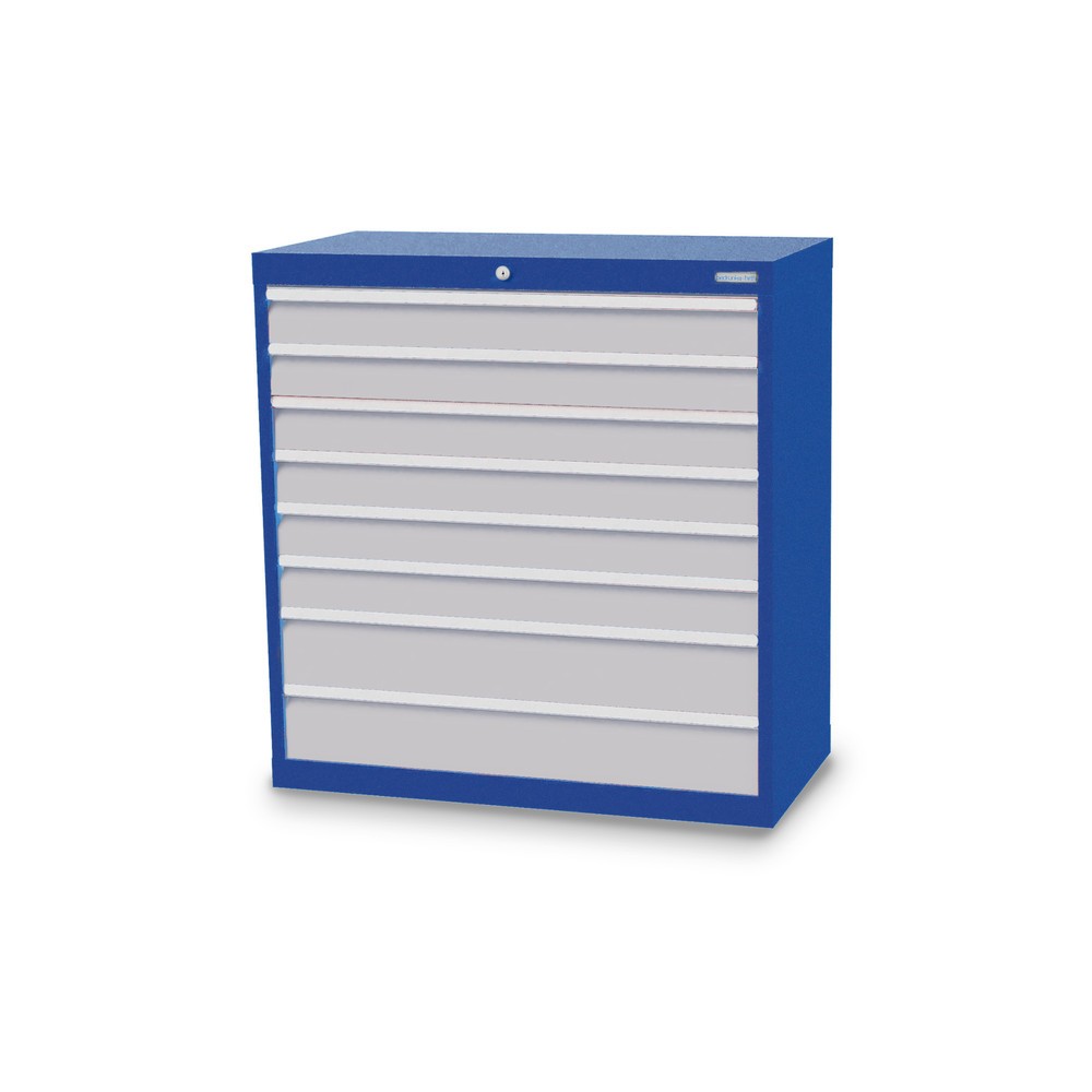 Product afbeelding: Ladekast Profi, laden 6x100 + 2x150 mm, breedte 980 mm, gentiaanblauw, lichtgrijs