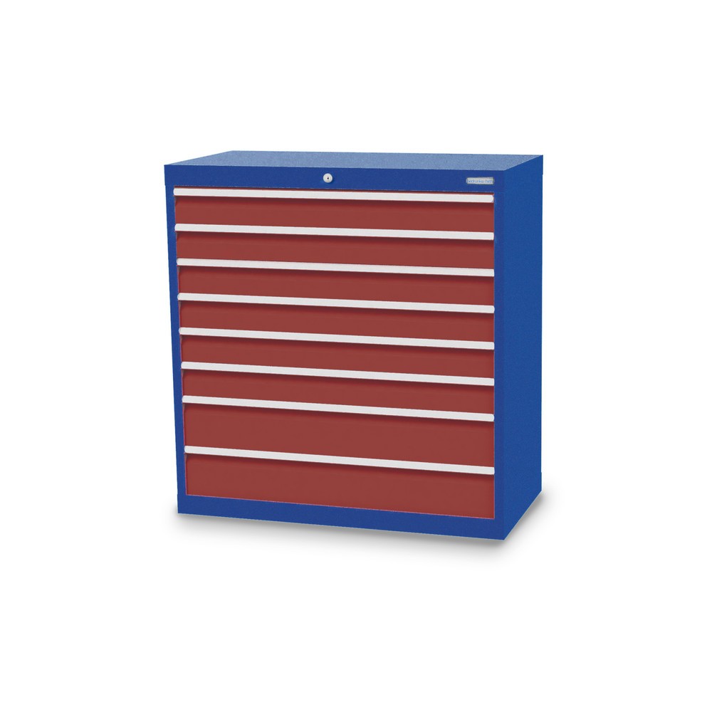 Product afbeelding: Ladekast Profi, laden 6x100 + 2x150 mm, breedte 980 mm, gentiaanblauw, robijnrood