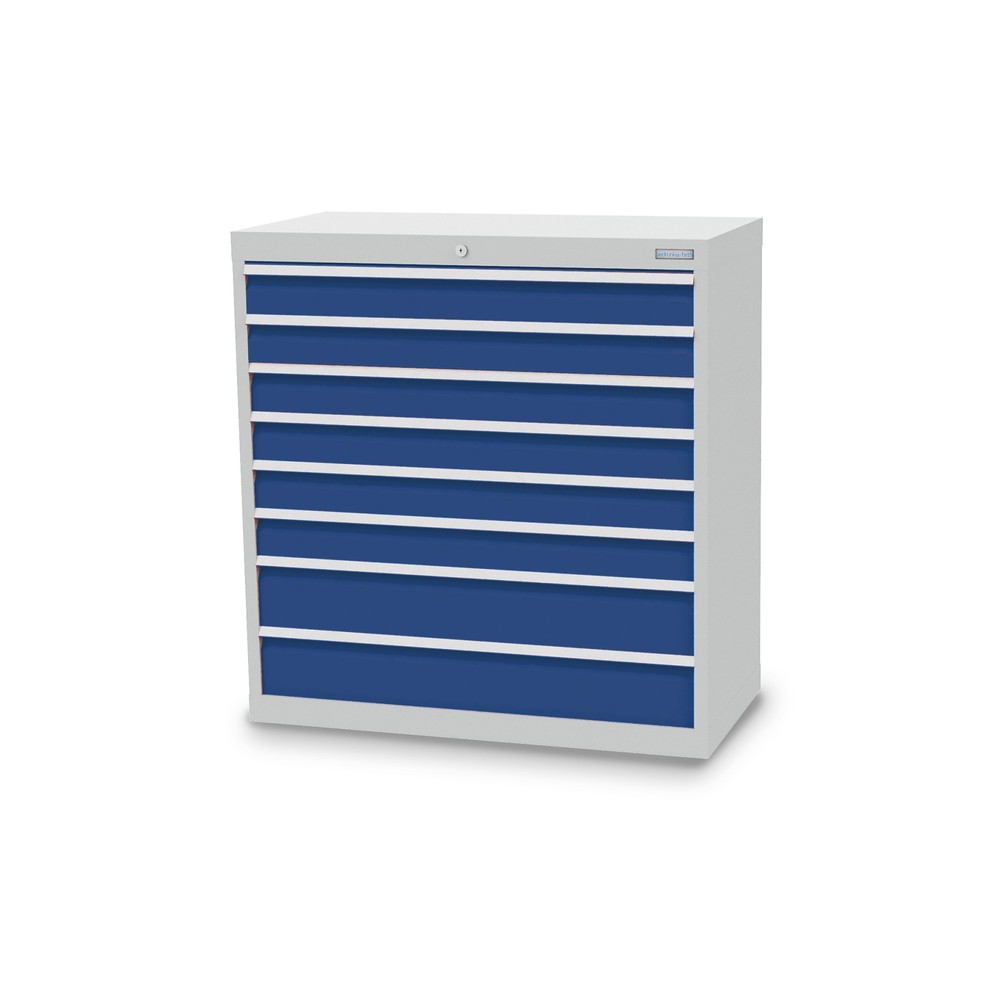 Product afbeelding: Ladekast Profi, laden 6x100 + 2x150 mm, breedte 980 mm, lichtgrijs, gentiaanblauw