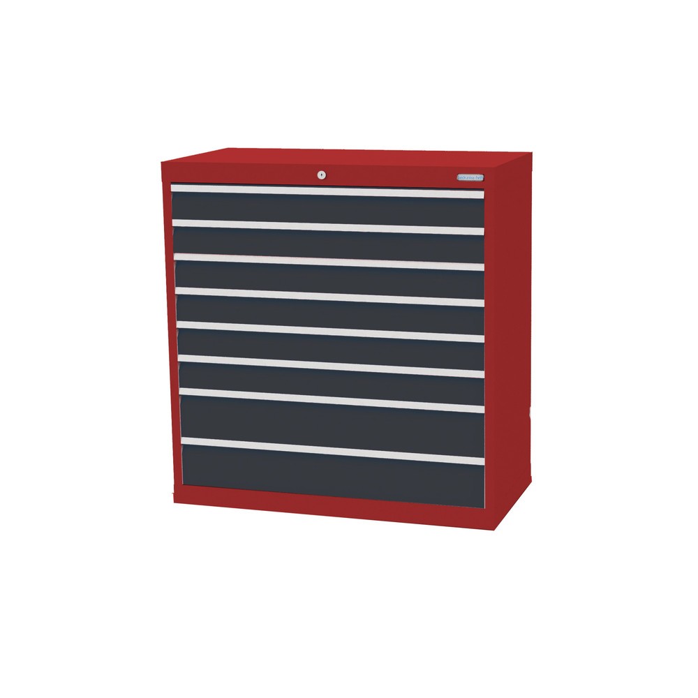 Product afbeelding: Ladekast Profi, laden 6x100 + 2x150 mm, breedte 980 mm, robijnrood, antracietgrijs
