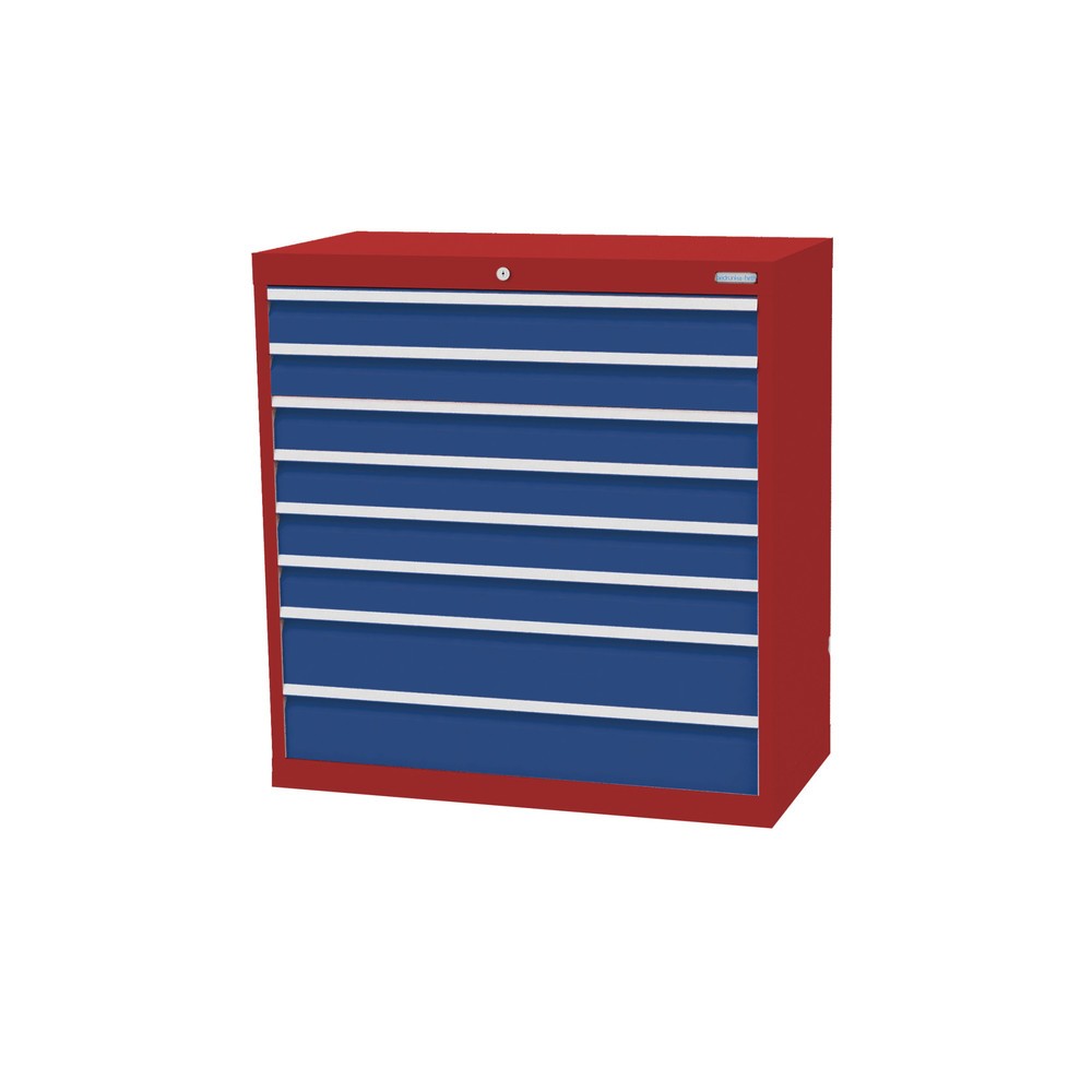 Product afbeelding: Ladekast Profi, laden 6x100 + 2x150 mm, breedte 980 mm, robijnrood, gentiaanblauw