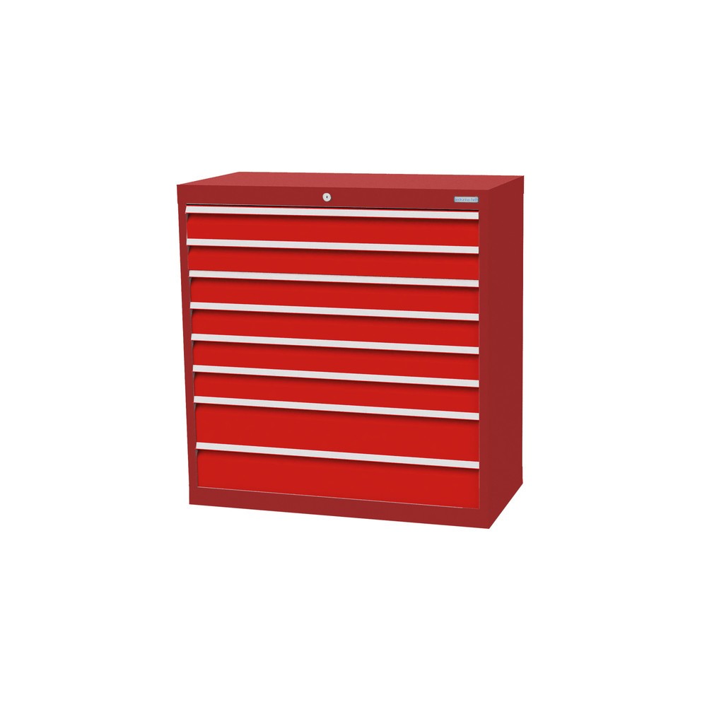 Product afbeelding: Ladekast Profi, laden 6x100 + 2x150 mm, breedte 980 mm, robijnrood, verkeersrood